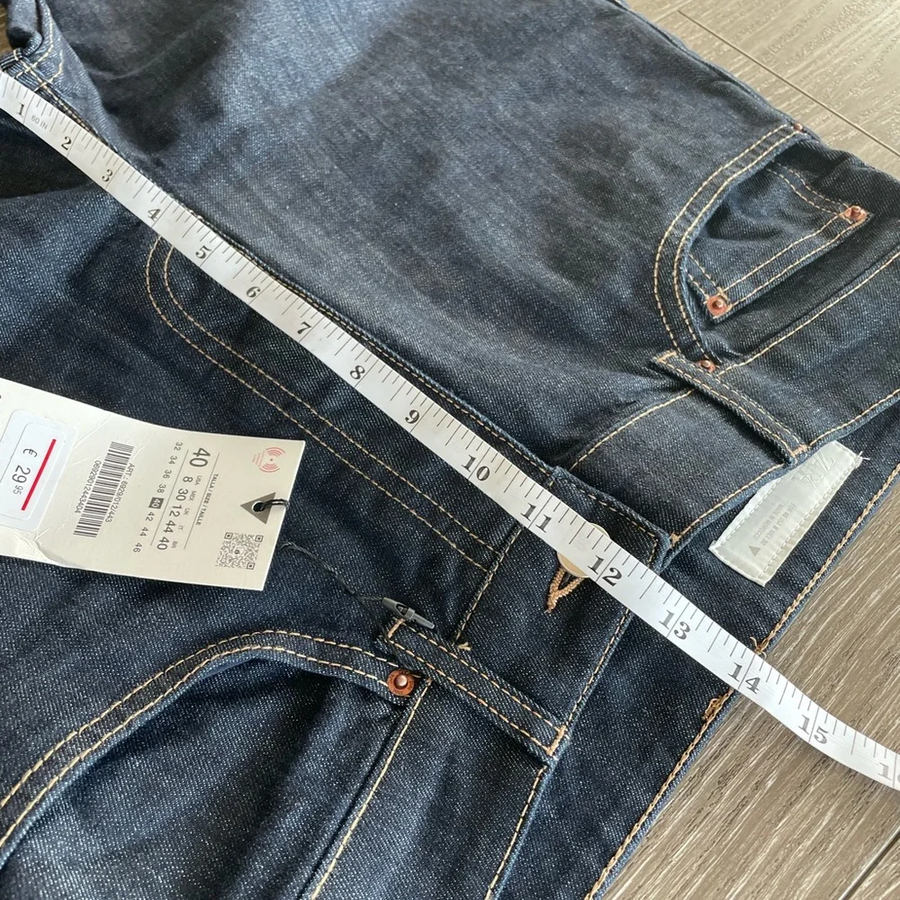 Zara Dark Wash High Rise Straight Leg Jeans - Picture 5 of 5